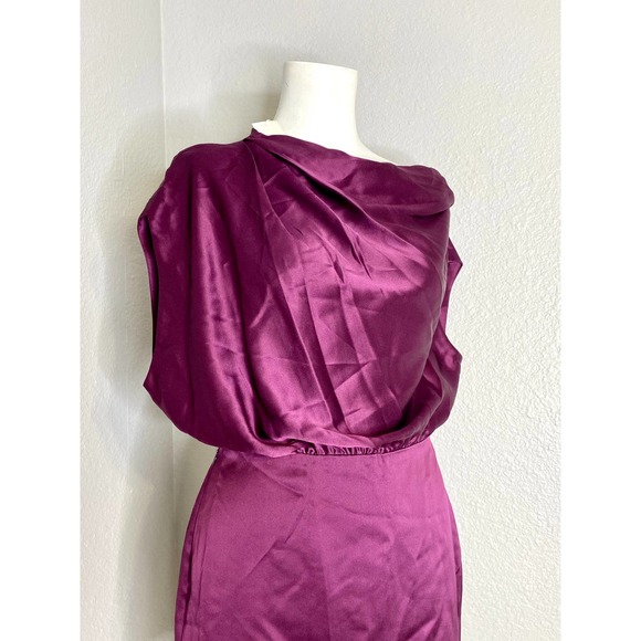 The Sei X REVOLVE Asymmetrical Draped Mini Dress in Plum 2 - Picture 3 of 12